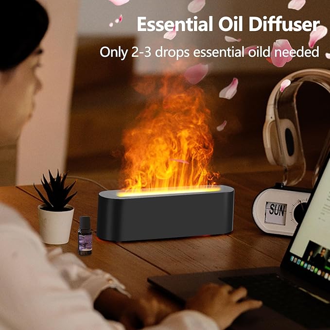 Colorful Usb Plug-in Flame Aroma Diffuser