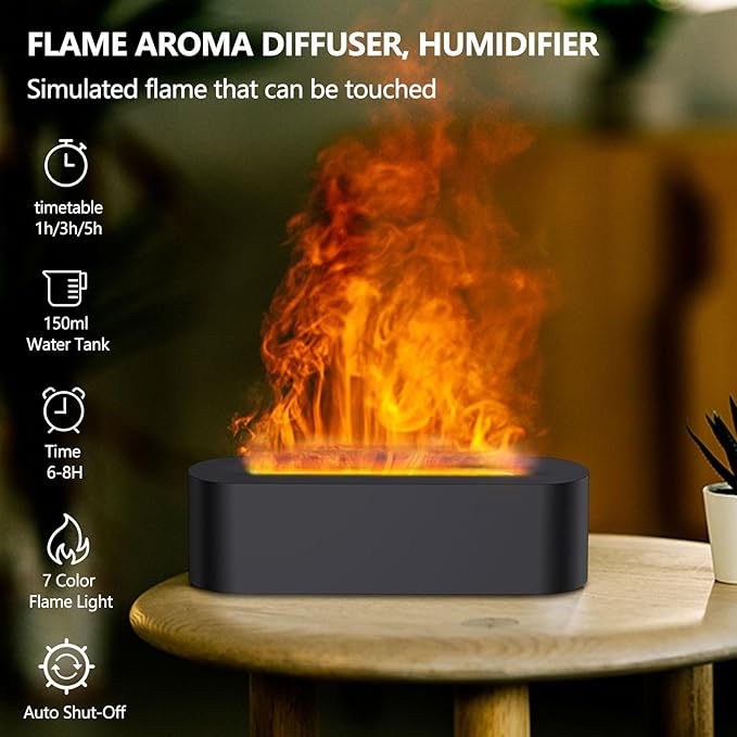 Colorful Usb Plug-in Flame Aroma Diffuser